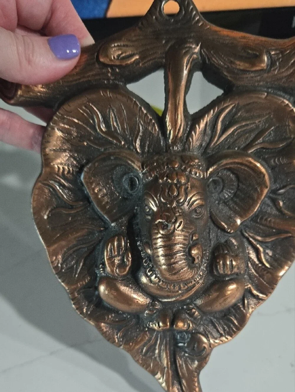 Source Unknown Copper-Tone Elephant Ganesha Wall Hook